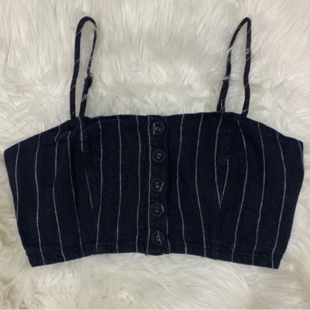 Forever 21 black striped tank crop/tube top